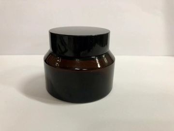 o vidro ambarino escuro reusável de 30g 50g range as garrafas de creme para o empacotamento cosmético de vidro dos cosméticos
