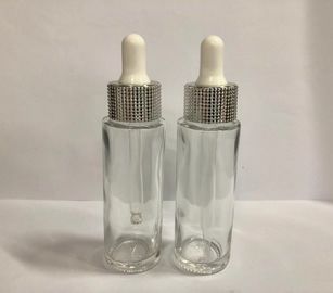garrafas cosméticas de vidro do conta-gotas 30ml, garrafas de óleo essencial com o OEM plástico do colar