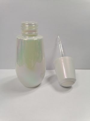 o conta-gotas 50ml de vidro oval engarrafa a cor holográfica para o óleo essencial