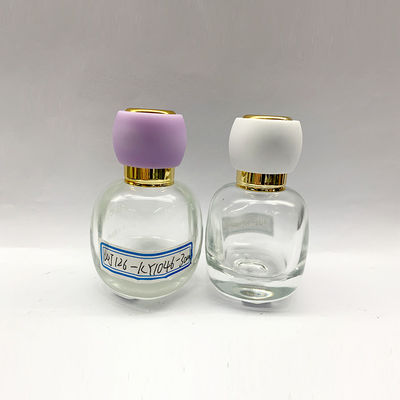 Garrafas de perfume luxuosas bonitos redondas do projeto 30ml 50ml com atomizador
