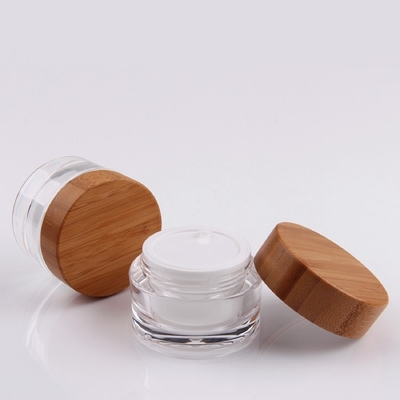cosmético de bambu de 20g 30g 50g que empacota o frasco cosmético de vidro vazio
