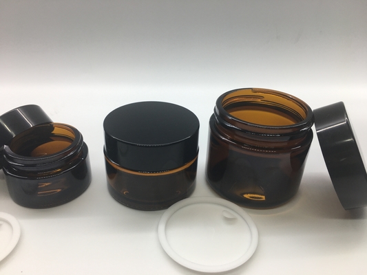 Brown Amber Glass Jar 5g - frasco de 50g Brown para o creme dos olhos do creme de cara