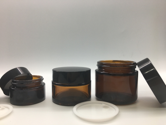 cor 120ml Amber Glass Jar de 5g Mini Glass Cosmetic Jar Brown