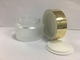 O cosmético de vidro amigável de Eco range 50g para o empacotamento de creme com tampão do ouro