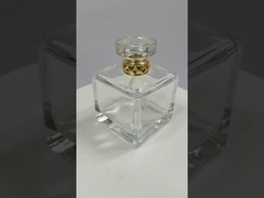 Transparent Glass Perfume Bottle Sprayer With Surlyn Cap 100ml Square
