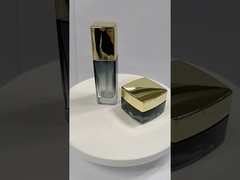 Frascos de loção quadrados de vidro transparentes com tampa de plástico Capacidade opcional