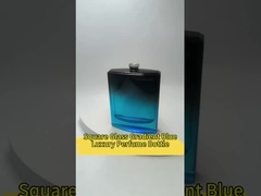 Custom 100ml vidro quadrado luxo e elegante frasco de perfume vazio bomba pulverizador gradiente preto e branco