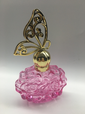 O tampão plástico de selagem do projeto da flor da garrafa de vidro do perfume do pulverizador personalizou o OEM