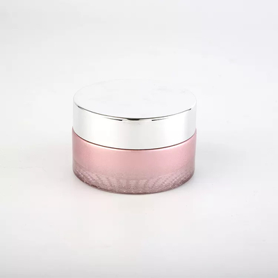 O creme plástico do vidro da tampa range frascos cosméticos retos de Matt Pink 50g do círculo