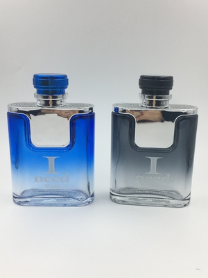 garrafa de perfume de vidro lisa com ombro e o tampão metálicos 100ml