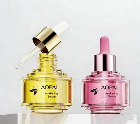 Frasco conta-gotas de vidro luxuoso de dois tons de 30ml, novo design elegante e sofisticado para frasco de óleo de essência para cuidados com a pele