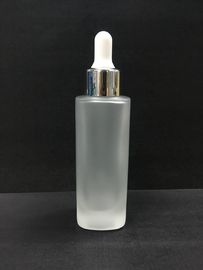 50ml esquadram as garrafas cosméticas de vidro do conta-gotas/empacotamento geado de Skincare das garrafas de óleo essencial