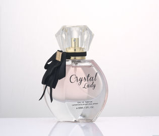 O pulverizador de vidro recarregável da garrafa de perfume engarrafa a composição que empacota o logotipo e a cor personalizados