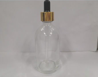 as garrafas cosméticas de vidro do conta-gotas 100ml com ouro Shinny a pintura e a impressão feitas sob encomenda do colar