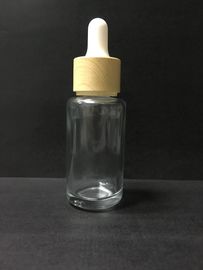 Garrafa transparente do conta-gotas do vidro de garrafas do óleo 30ml essencial com empacotamento plástico de Skincare do tampão