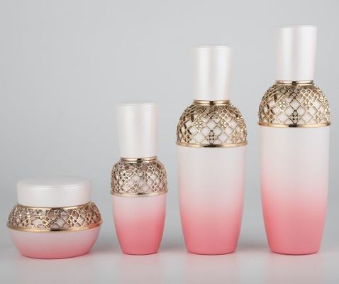 O cosmético de vidro engarrafa garrafas da loção desnata frascos Skincare que empacota o OEM