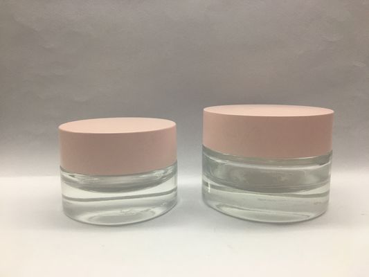 Recipientes plásticos do creme da tampa do frasco de vidro cosmético inferior grosso de 30g 50g