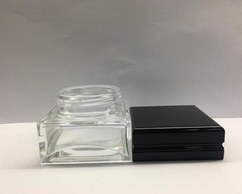 O cosmético de vidro do quadrado 30g 50g range a garrafa de empacotamento do creme de Skincare