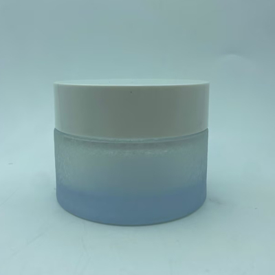Jar Cosmético 100ml Com Revestimento de Spray de Flor de Gelo Jar com Creme de Capuz Branco Jar Skincare Packaging OEM
