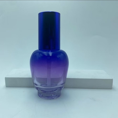 Garrafa de loção de vidro 30ml garrafa de soro de gradiente azul com bomba de óleo garrafa de bomba garrafa cosmética garrafa OEM