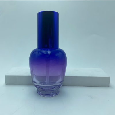 Garrafa de loção de vidro 30ml garrafa de soro de gradiente azul com bomba de óleo garrafa de bomba garrafa cosmética garrafa OEM