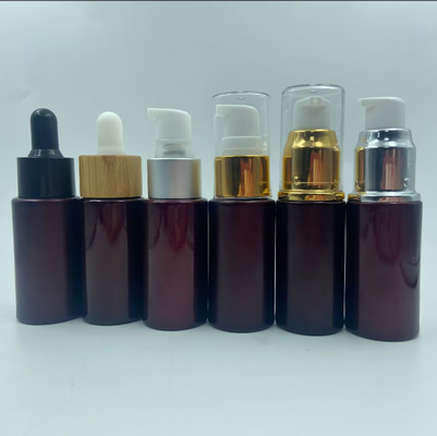 15ml garrafa de óleo essencial vermelho escuro garrafa de gotas de vidro embalagem cosmética para óleo de soro logotipo personalizado e pintura OEM