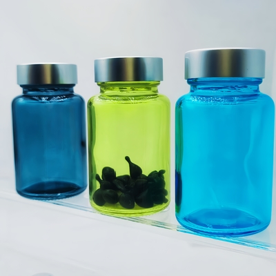 Frasco de cápsula de vidro de 100ml, frasco de suplemento capilar, cápsula redonda de vidro para soro para os olhos e soro facial OEM