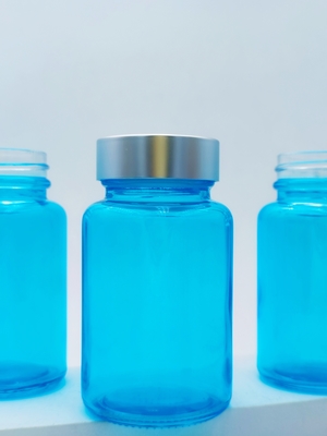 Frasco de cápsula de vidro de 100ml, frasco de suplemento capilar, cápsula redonda de vidro para soro para os olhos e soro facial OEM