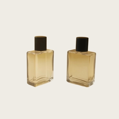 25 ml Fota de vidro de perfume retângulo plano OEM Marca privada embalagem cosmética Fota fabricante