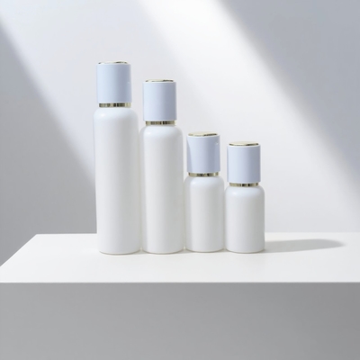 Preço de Fábrica 50ml 100ml 120ml Embalagem de Loção de Vidro Frasco de Vidro com Bomba de Loção Vazio Branco Conjunto para Cuidados com a Pele e Corpo