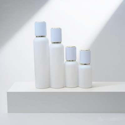 Preço de Fábrica 50ml 100ml 120ml Embalagem de Loção de Vidro Frasco de Vidro com Bomba de Loção Vazio Branco Conjunto para Cuidados com a Pele e Corpo
