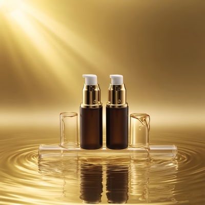 Botão de Loção de Vidro 15ml Serum Vermelho Escuro Botão com Loção de Olho Brilhante de Pomba de Ouro / Prata Botão de Pomba Botão Cosmético Botão OEM