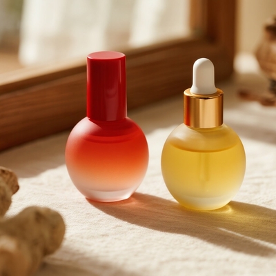 Frasco de soro de vidro de 30ml com gradiente personalizado para cuidados com a pele com conta-gotas de umidade facial - Embalagem cosmética