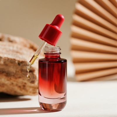 Garrafa de soro de 30 ml/40 ml/50 ml para cuidados com a pele - Garrafa de vidro de óleo essencial para o rosto com conta-gotas