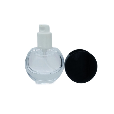 Frasco de Vidro Redondo de 30ml Personalizável para Base com Fundo Grosso, Frasco para Primer e Sérum para Produtos Cosméticos