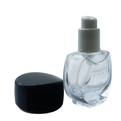 Frasco de Vidro Redondo de 30ml Personalizável para Base com Fundo Grosso, Frasco para Primer e Sérum para Produtos Cosméticos