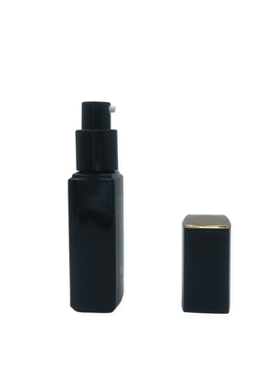 Grosso Luxo 30ml Quadrado Maquiagem Primer Serum Bottle Pump para Cosméticos com Custom Logo Printing Cap