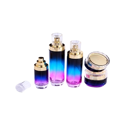 cor roxa de empacotamento cosmética do inclinação do vidro de garrafa da bomba 40ml
