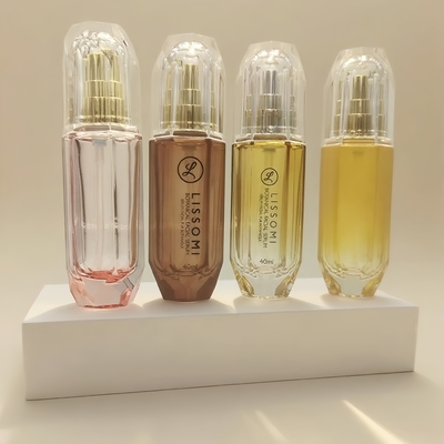 Garrafa de vidro cosmética Diamond Appearance Hexahedral da loção da imprensa 120ml da bomba