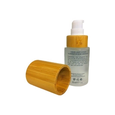Garrafa de empacotamento cosmética de bambu da bomba da loção do vidro do cilindro do GV MSDS