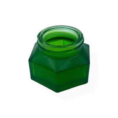 Frascos de cosméticos Embalagem 50g Frasco de Creme Esmeralda com acabamento de madeira Frasco de Creme com tampa de plástico