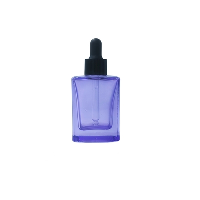 Frasco de soro de olho de vidro quadrado de 30 ml personalizável com gotinha para soro cosmético - reciclável
