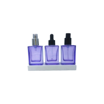 Frasco de soro de olho de vidro quadrado de 30 ml personalizável com gotinha para soro cosmético - reciclável