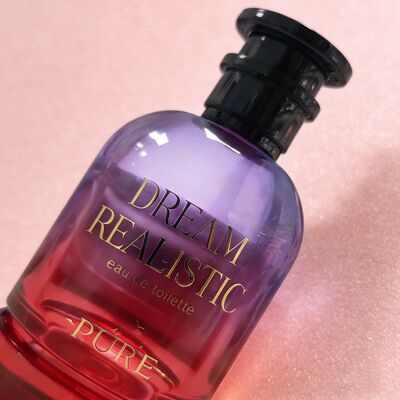 50ml e 100ml vidro redondo luxuoso e elegante frasco de perfume vazio bomba pulverizador Gradiente cor púrpura e vermelho 15mm pescoço