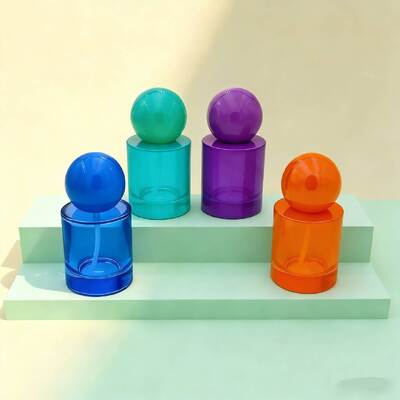 Frascos de Perfume de Vidro de Luxo Personalizados de 30ml e 50ml  Frasco de Vidro com Borrifador ou Bomba de Soro Tampa Redonda para Produto de Soro