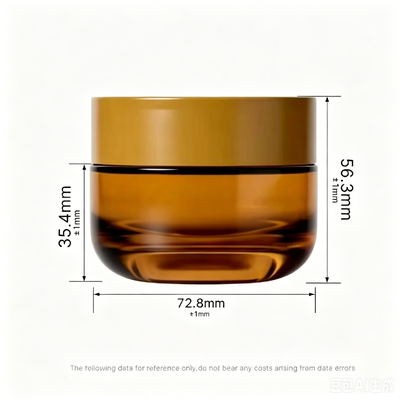Garra de vidro de âmbar de luxo cosmético com tampa e tampa de fundo espessa de PP