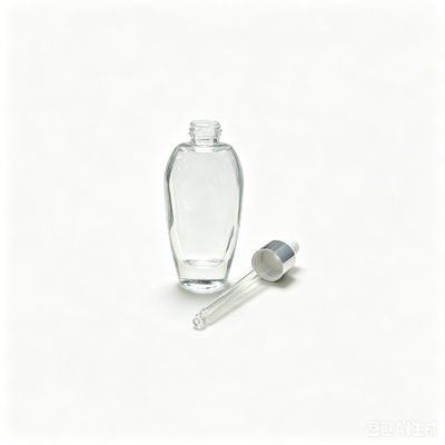 Gradient 30ml Glass Lotion Bottle with Emulsion Pump & Aluminum Spray Head for Skin Care Serum Cream Face Cream