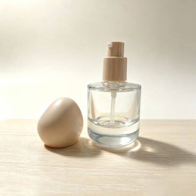 30 ml de frasco de vidro de fundação de luxo espesso fundo redondo ombro plano tampa de forma especial fundação líquida recipiente de vidro