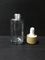 Garrafa transparente do conta-gotas do vidro de garrafas do óleo 30ml essencial com empacotamento plástico de Skincare do tampão