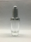 Conta-gotas de prata de vidro claro luxuoso da garrafa 30ml do conta-gotas para o óleo essencial do soro